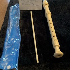 Flute Instrument , Beige Vintage 90 ‘s  Plastic Horner